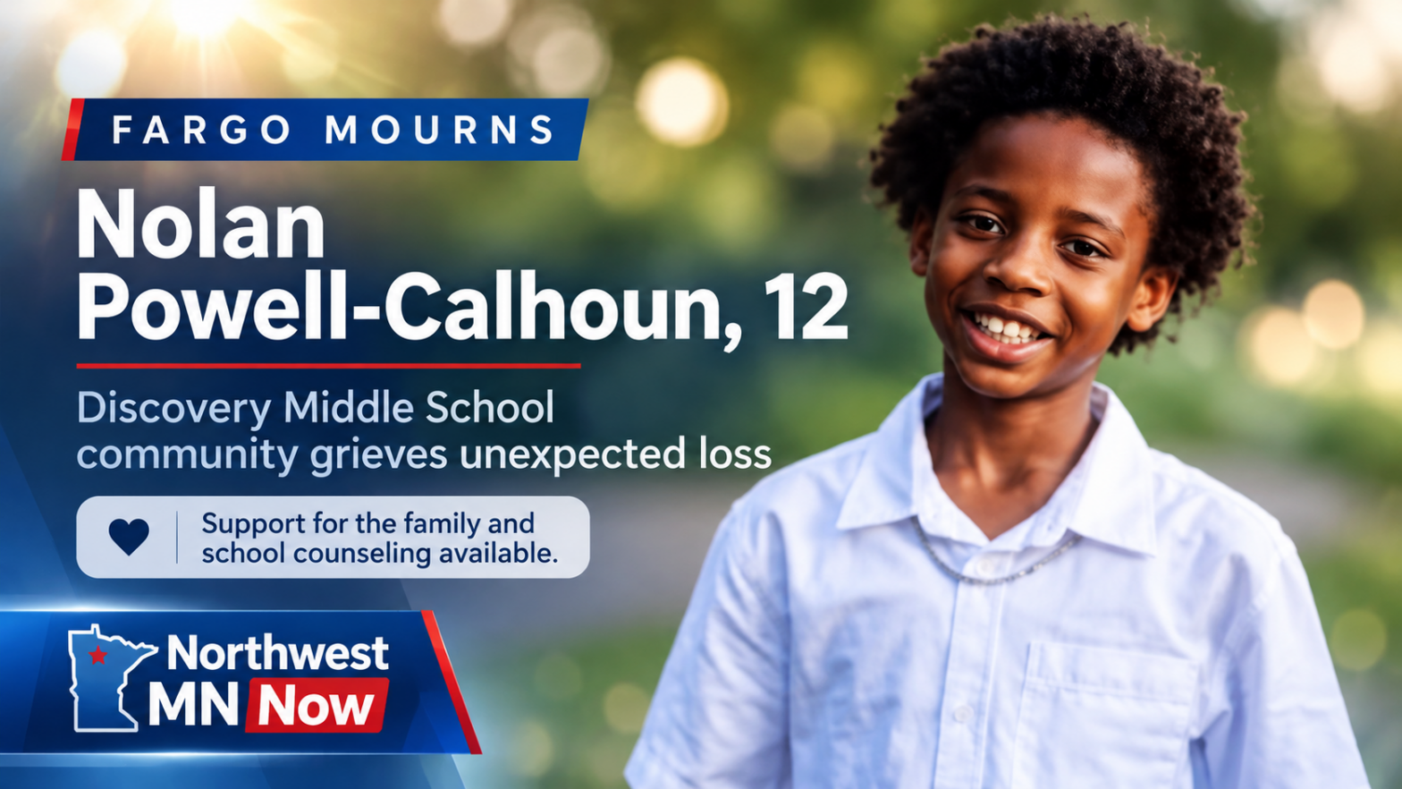 Fargo School Mourns Nolan Powell-Calhoun, 12