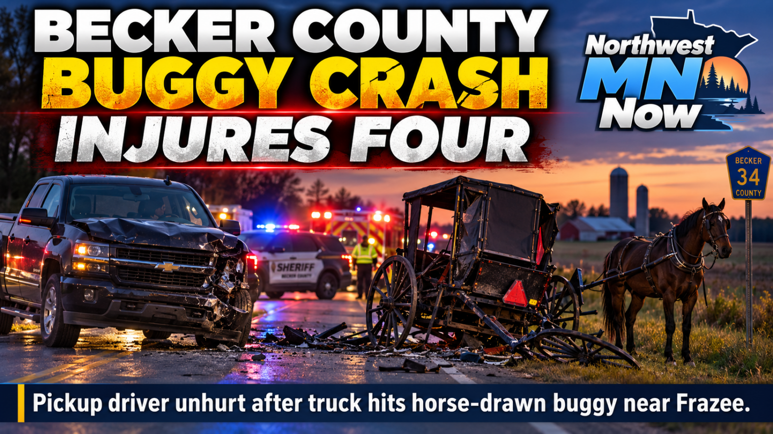 Frazee Buggy Crash Injures Four in Becker County