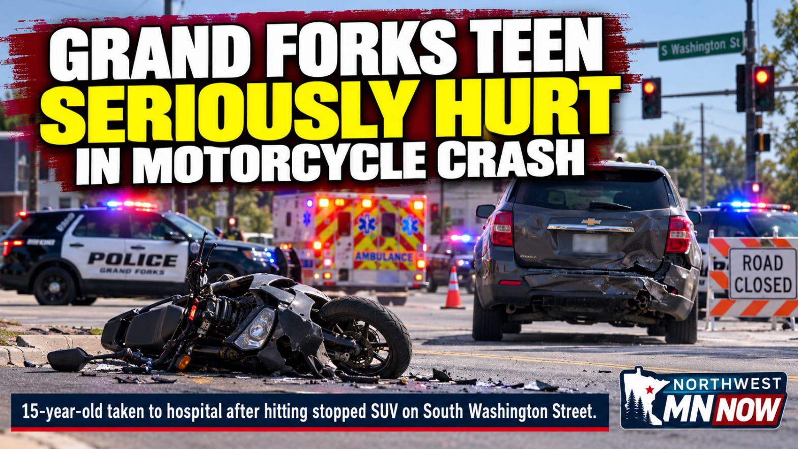 Grand Forks Teen Seriously Hurt in Motorcycle Crash