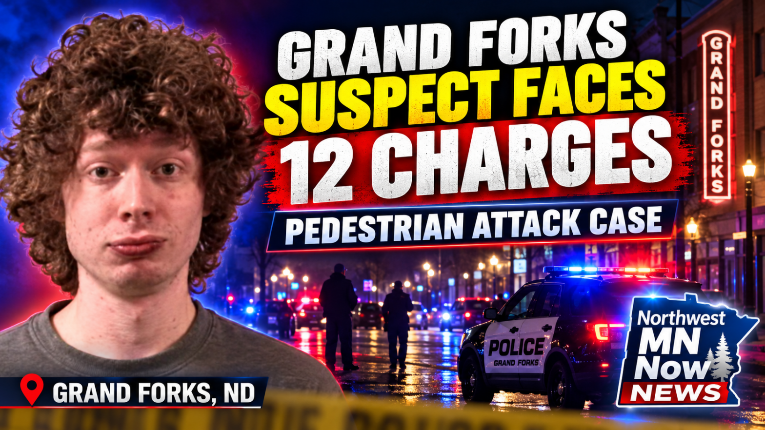 Grand Forks Man Faces 12 Charges After Pedestrian Attacks