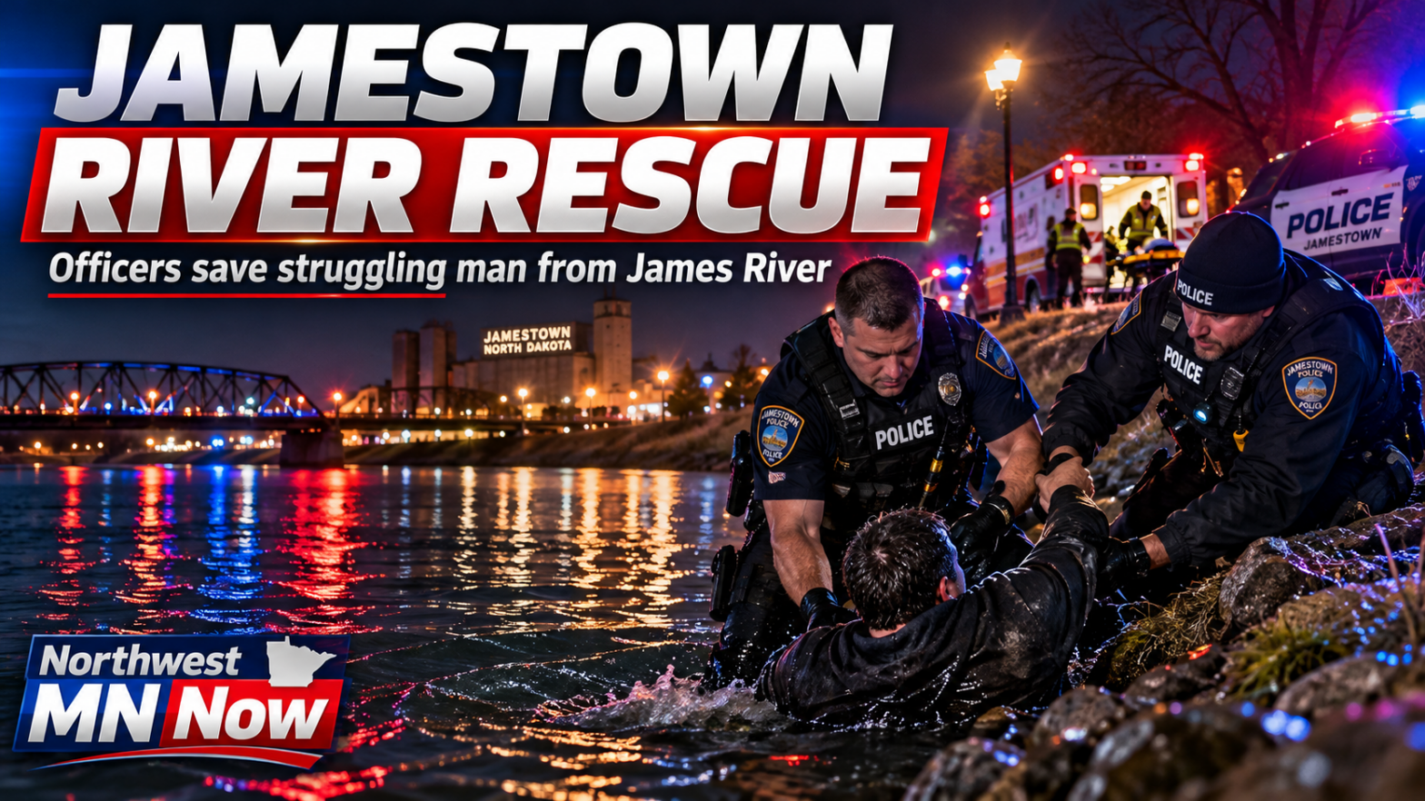 Jamestown Police Enter James River to Save Man